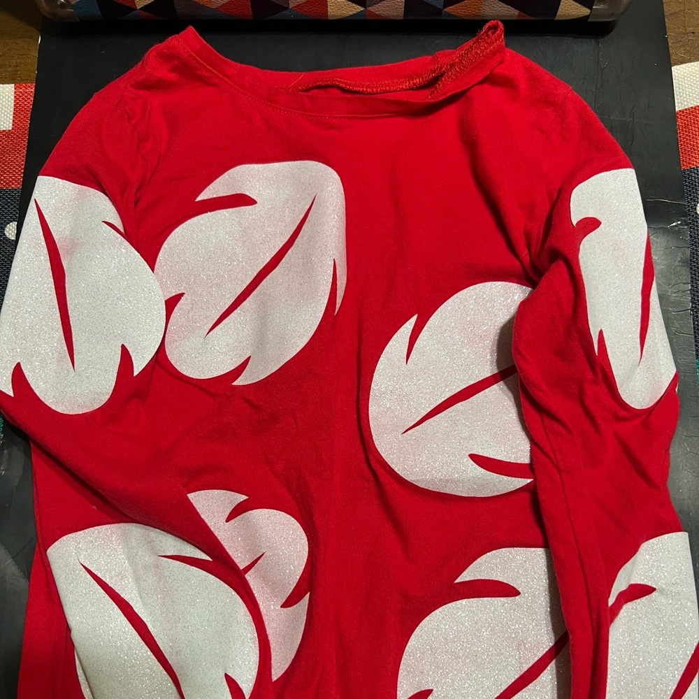 Children's Place Lilo Red Leaf Hawaiian Long Sleeve Shirt Kids Children 7/8